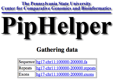 PipHelper output screenshot